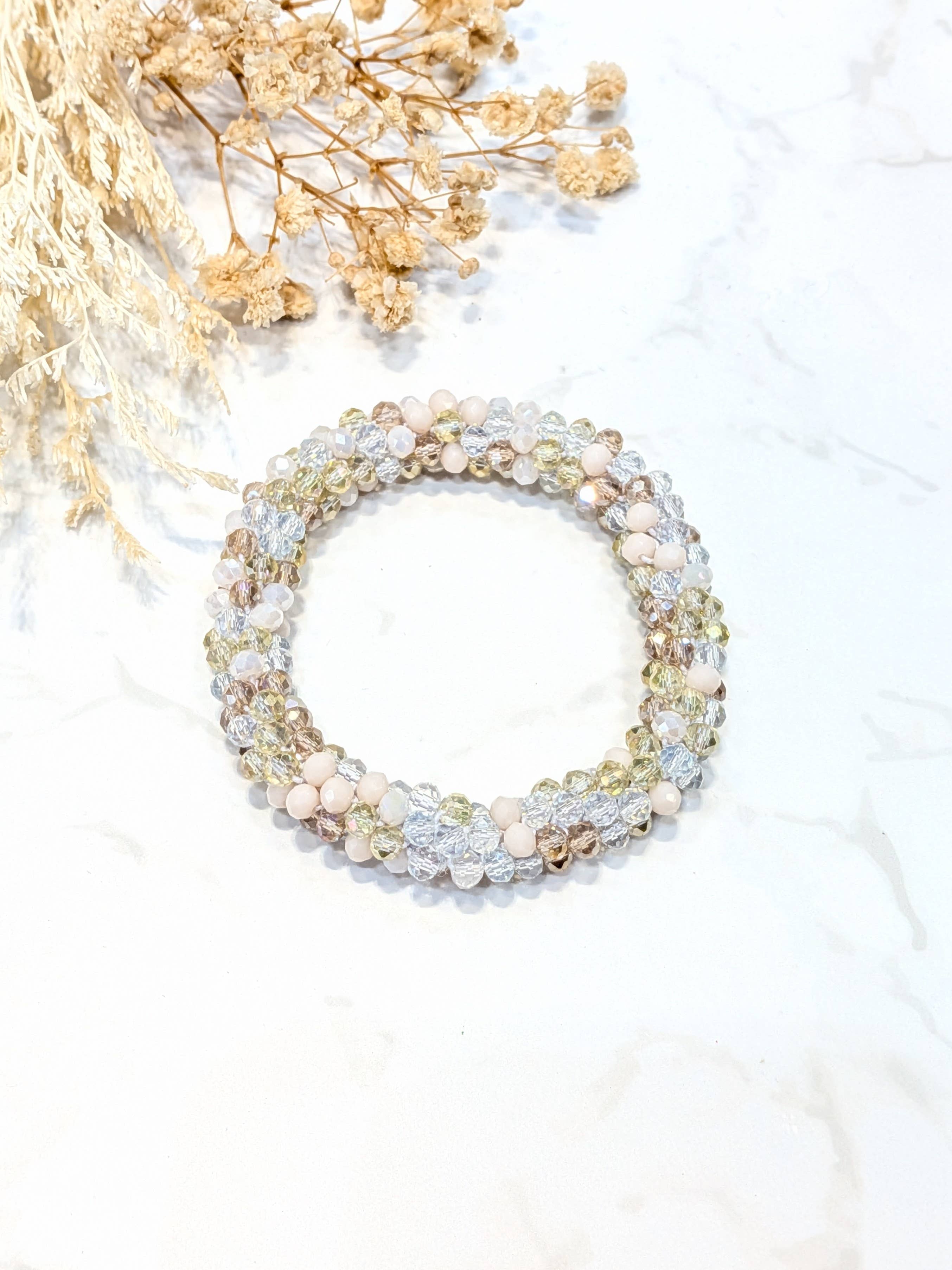 LOLO & YAYA - Wholesale Link & Chain Bracelet - White-tone crystal effect bracelet3