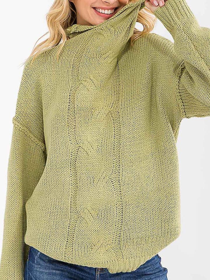 LONG SLEEVE TURTLE NECK KNIT PULLOVER SWEATER for wholesale by ROUSSEAU
