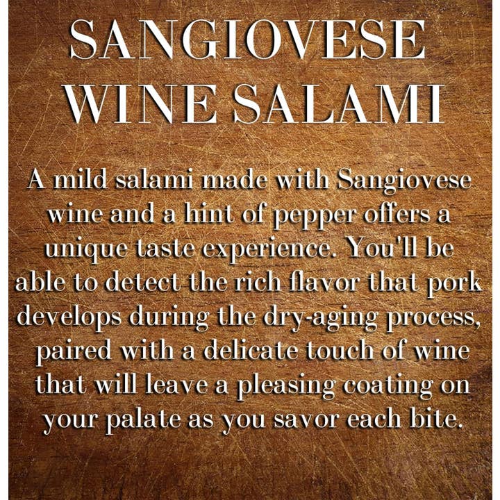 The Italians' Pantry - Wholesale Salami - Giorgio's Naturals, Sangiovese Wine Salami 5oz8