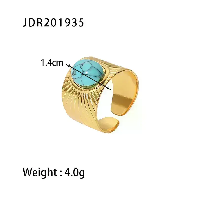 Sweet Cherry Sky - Wholesale Cocktail/Statement Ring - Stainless Steel Rings Gold Plated10