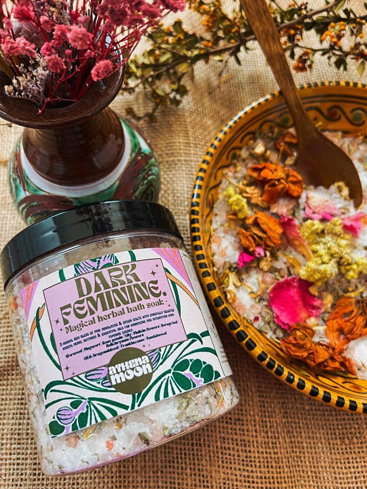 DARK FEMININE Magical Herbal Bath Soak for wholesale by ATHENA MOON APOTHECARY