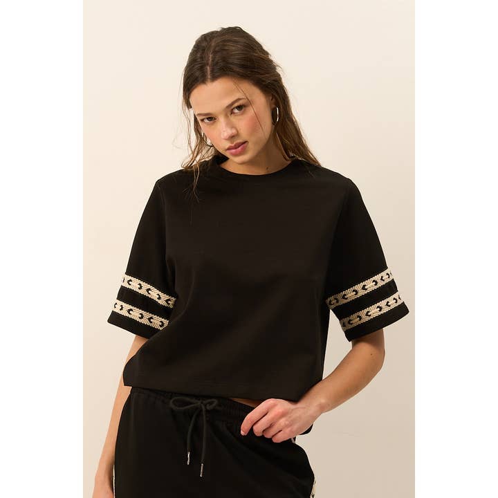 Western Sleeve Premium Knit Top for wholesale by The GREii