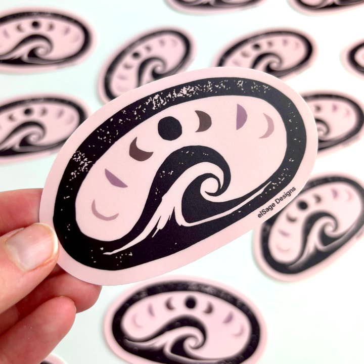 Moon Wave Sticker for wholesale by elSage Designs