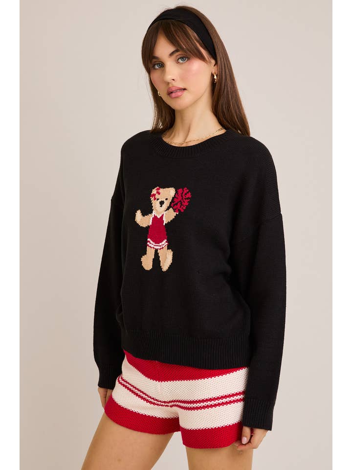 LE LIS - Wholesale Graphic Sweatshirt - Women's - LONG SLEEVE CREW NECK TEDDY BEAR GRAPHIC SWEATER7