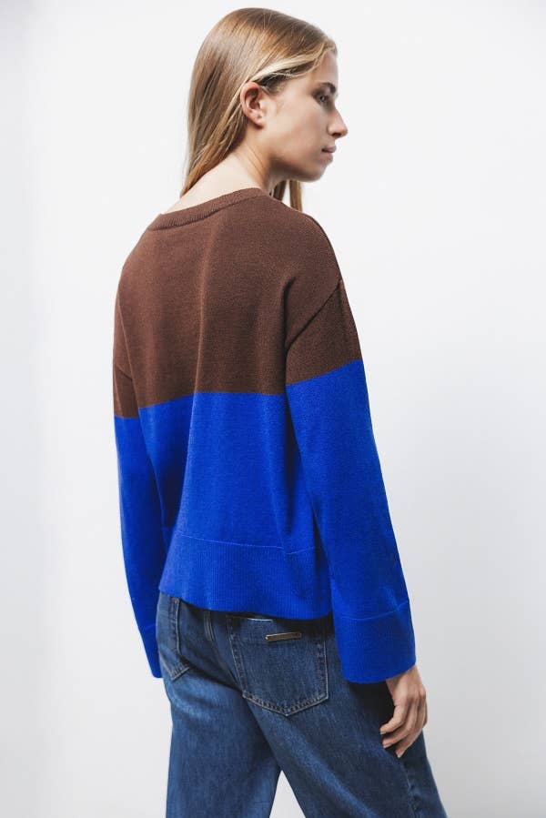 Lanidor - Wholesale Knit Sweater - Women's - Bicolour Knit Sweater (437281-19)2