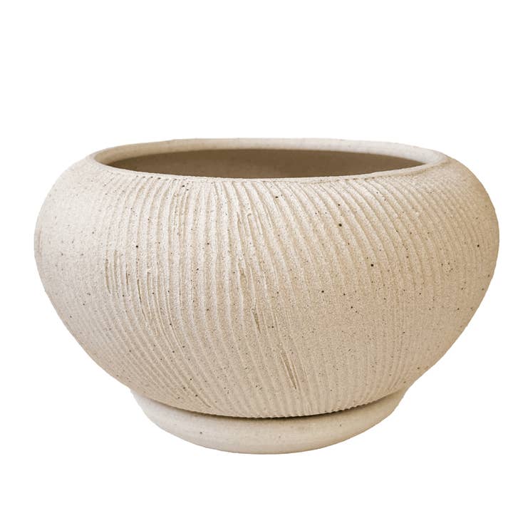 SOMBRA - Wholesale Plant Pot - Quartzite Ribbed Planter Set 0522