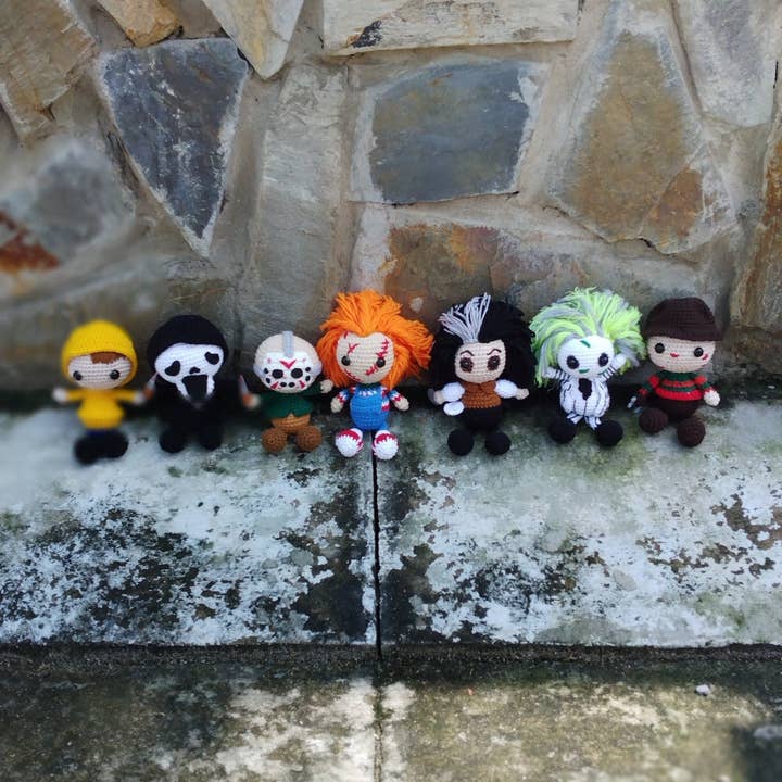 Anh2 LTD - Venta al por mayor Peluche - Niños y bebés - Muñeca de Halloween a ganchillo, Muñeca Amigurumi, Jason a ganchillo, Freddy