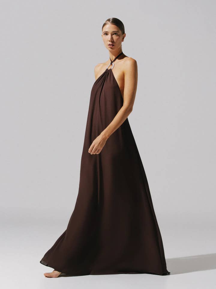 Flora Maxi Dress Cocoa for wholesale by Baobab