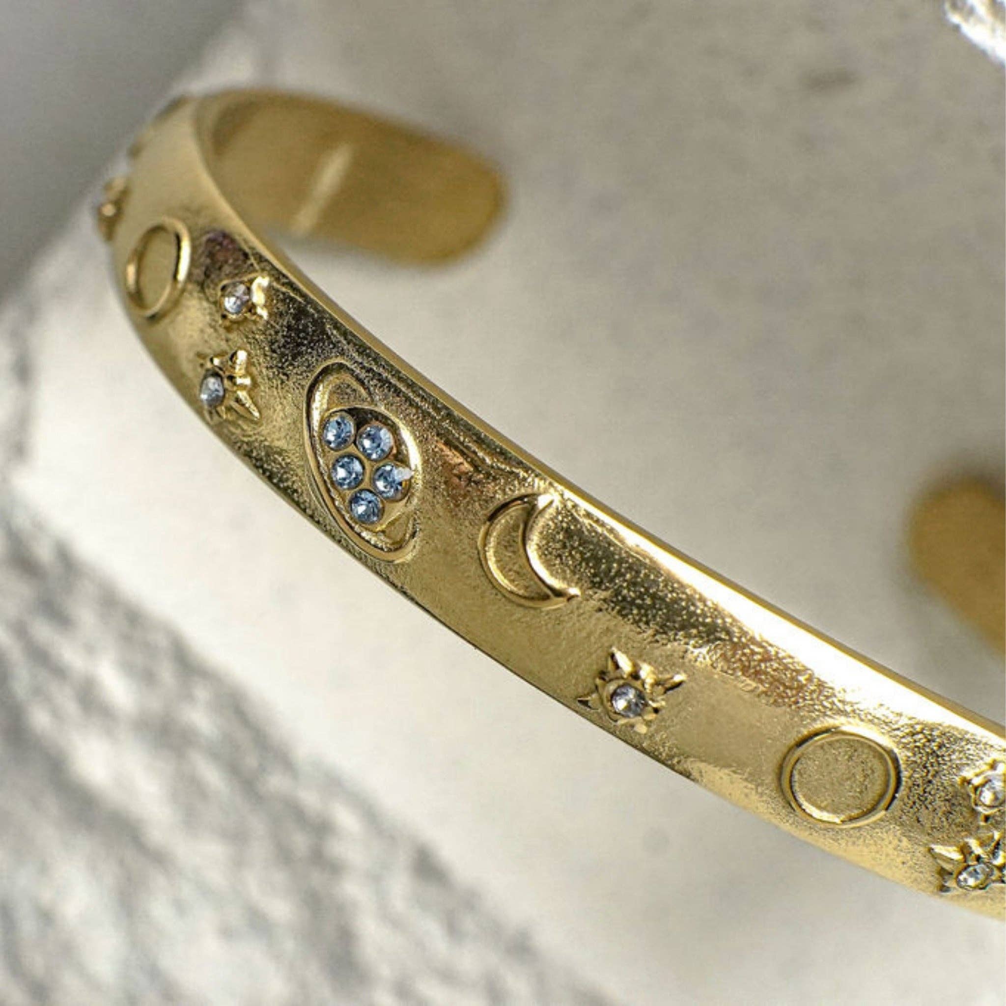 Faya & Co. - Wholesale Cuff Bracelet - Donata Celestial Gold Bangle Bracelet2