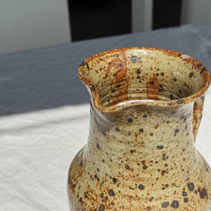 Office Objets - Wholesale Jug - Large speckled stoneware pitcher, YB brand underneath H242