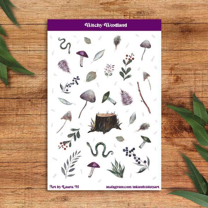 Folha Autocolante Witchy Woodland por atacado de Plum Leaf Paper Co.