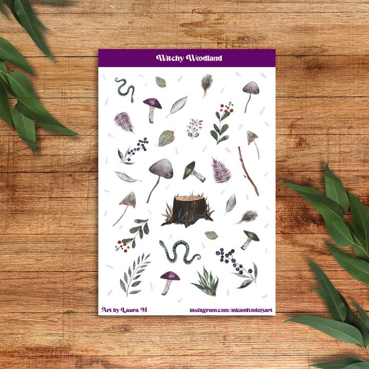 Feuille d'autocollants Witchy Woodland pour la vente par Plum Leaf Paper Co.