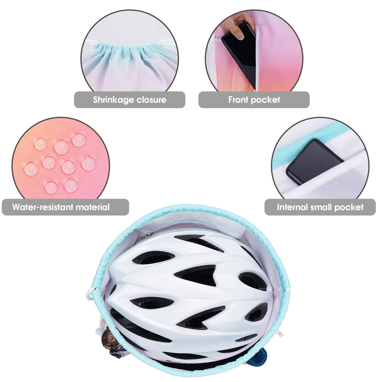 wandf - Vente Sac à cordon de serrage – unisexe - Sac à dos à cordon WF6038 Sports Gym avec poches en maille46