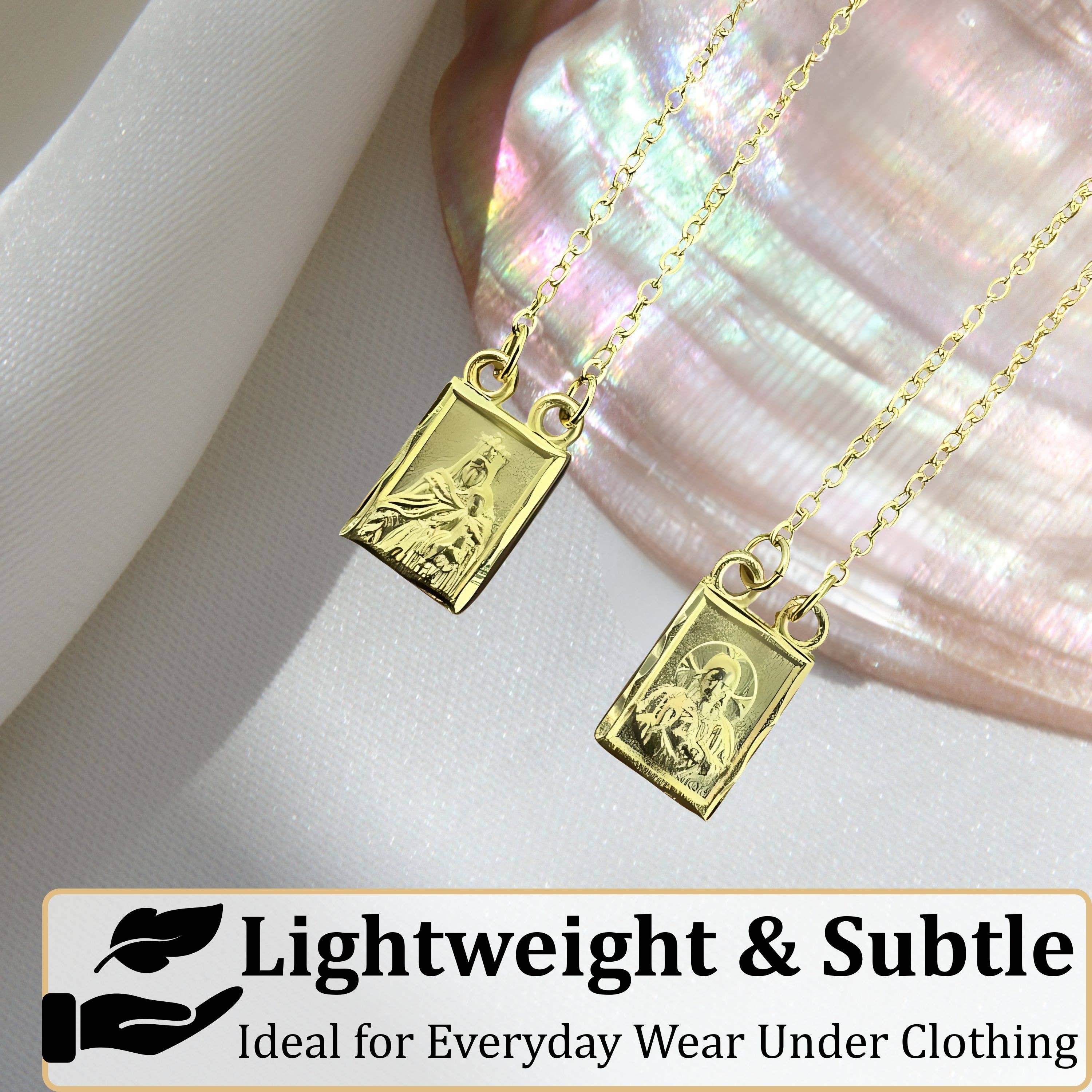 Catholica Shop - Wholesale Pendant/Charm Necklace - Gold Plated Scapular Necklace - Large8