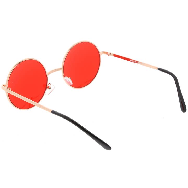 SPARE-SPECS, LLC - Wholesale Sunglasses - Women's - Retro Hippie Round Color Tone Metal Sunglasses 98922