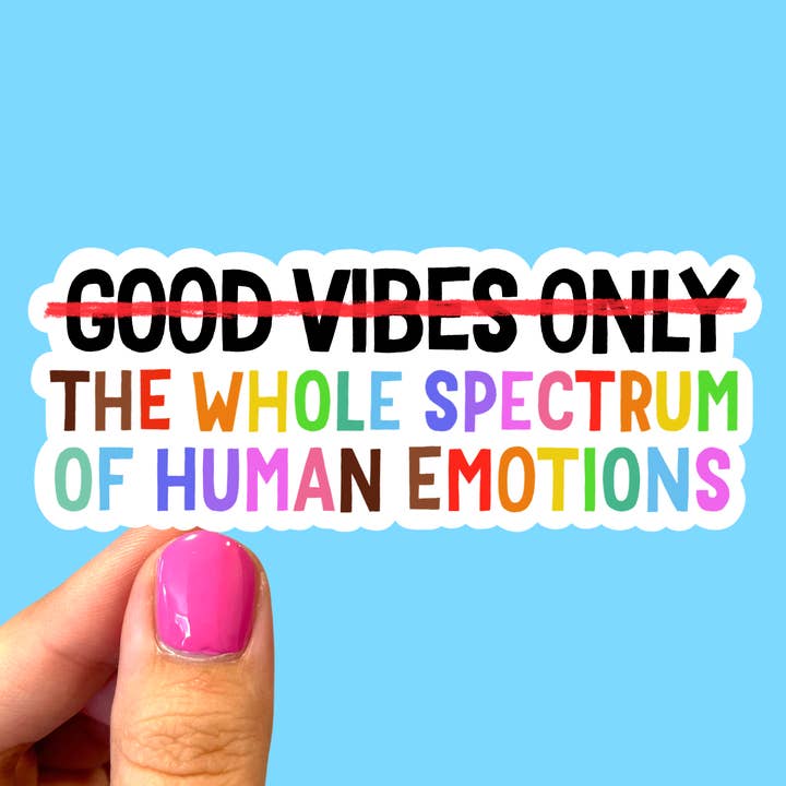 The whole spectrum of emotions, Mental health sticker for wholesale by Radical Buttons