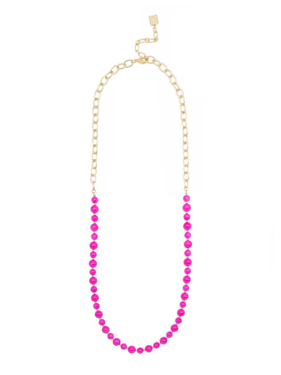 ZENZII Jewelry - Wholesale Beaded/Pearl Necklace - Mixed Glass Bead & Links Long Necklace23