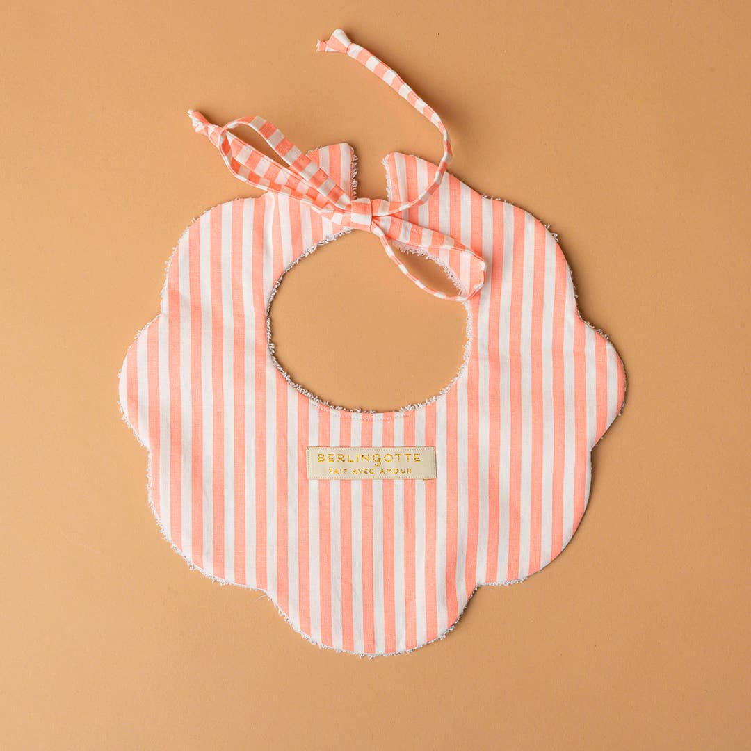 Sky blue gingham The Marguerite bib for wholesale on Faire