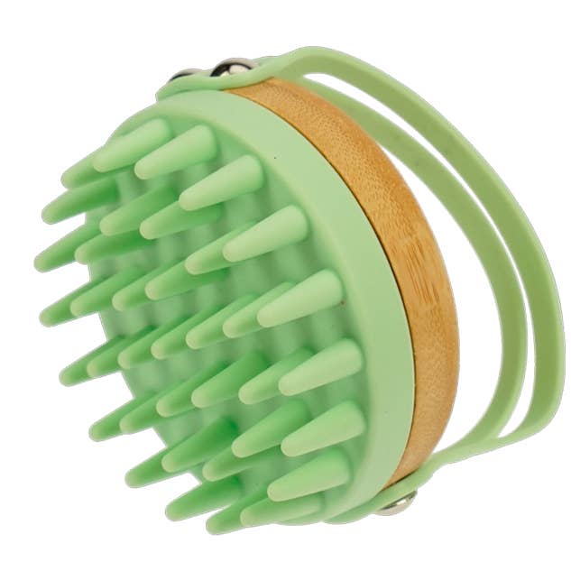 spazzola per massaggi, bambù e silicone, menta, 84 x 78 x 80 mm per la vendita all'ingrosso da parte di Fantasia R. Espig KG