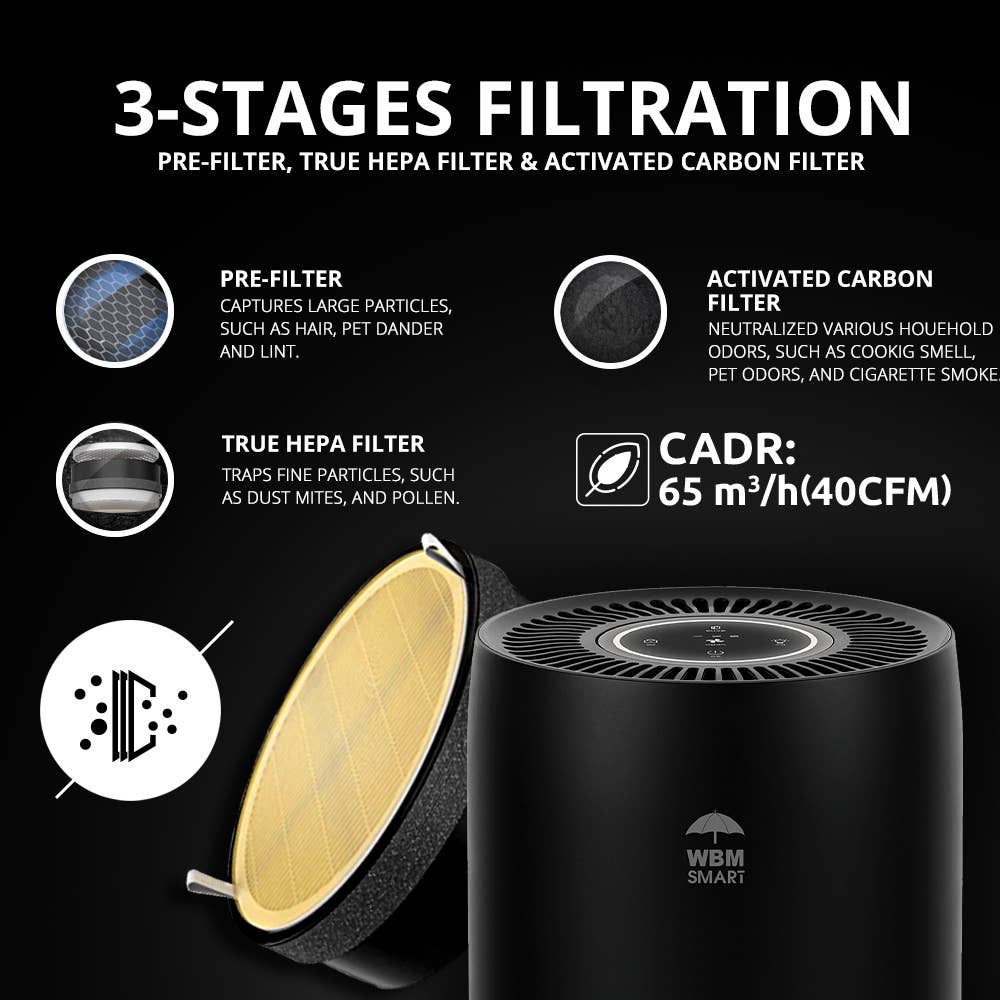 WBM LLC - Wholesale Air Humidifier - WBM SMART HEPA Air Purifier Replacement Filter, Pack 23