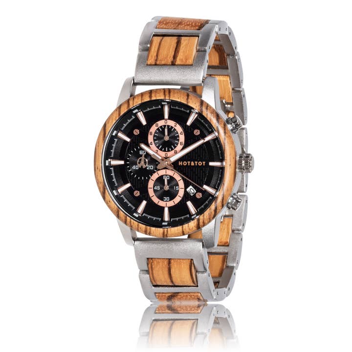 EMPEROR | Wood watch for men | Chronographs | Rose gold for wholesale by HOT&TOT