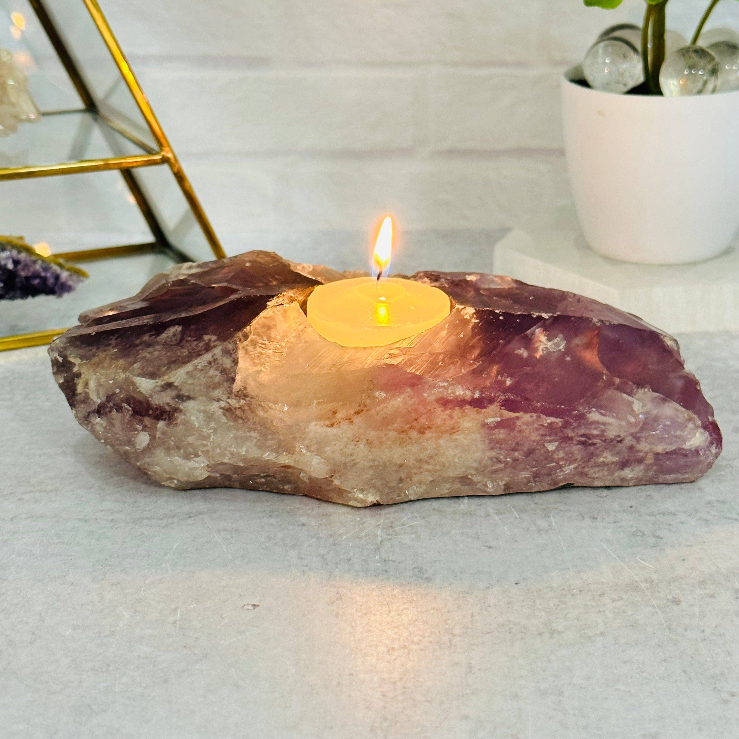 Rock Paradise - Wholesale Candle Holder - Rough Amethyst Crystal Candle Holder4