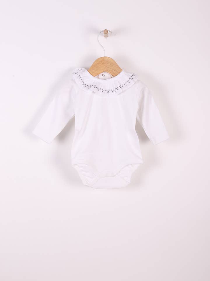 Long-sleeved ruffled bodysuit | SWEET BABY for wholesale by Wedoble: sustainable children's fashion
