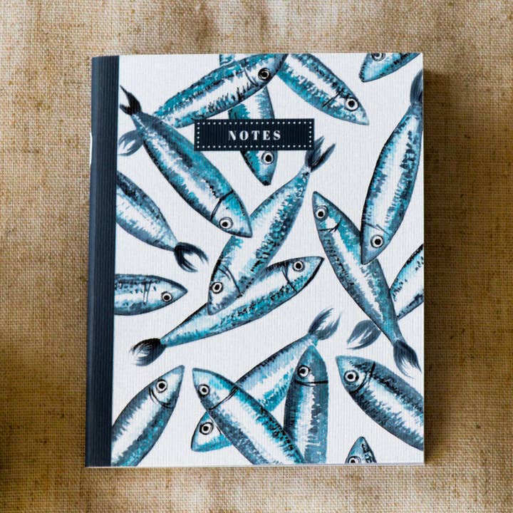 Small Notebook - Sardines for wholesale by Bleu Coquille