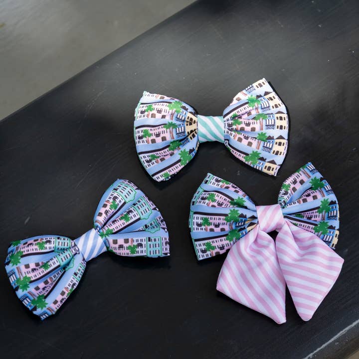 Rainbow Row Bow Tie - Blue and Green for wholesale by Covey Collection