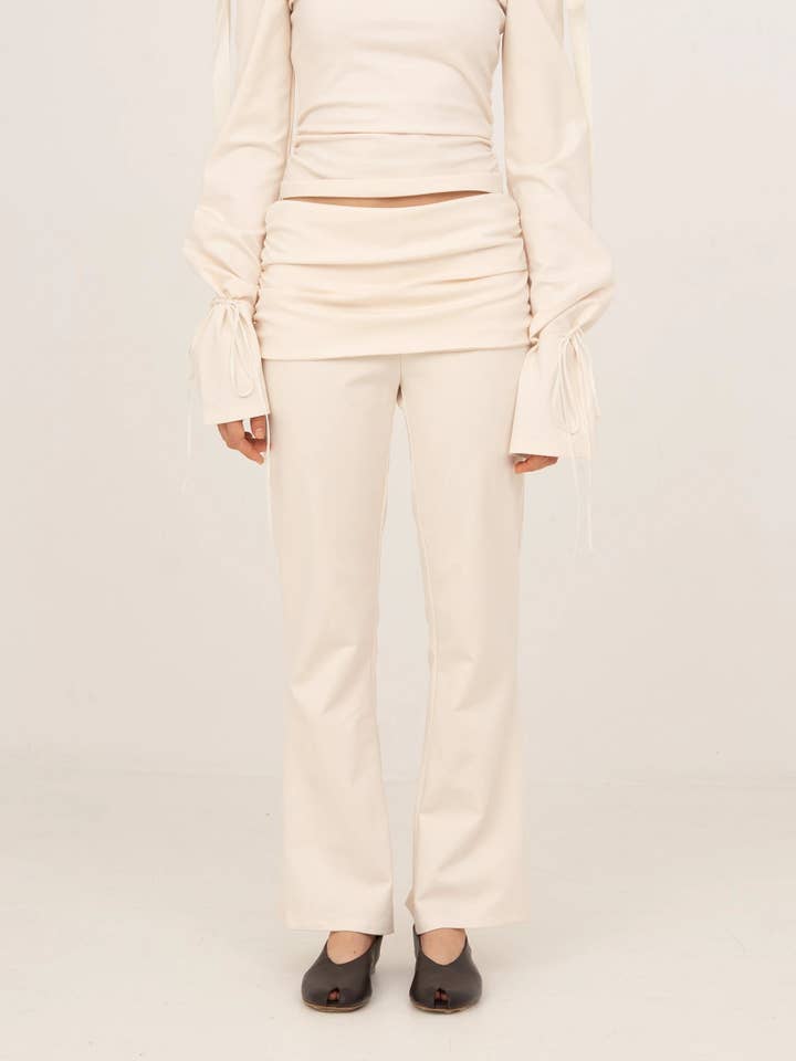 CARMEN SAYS - Wholesale Pants - Women's - Pantalones de Jersey Blanco Angelical