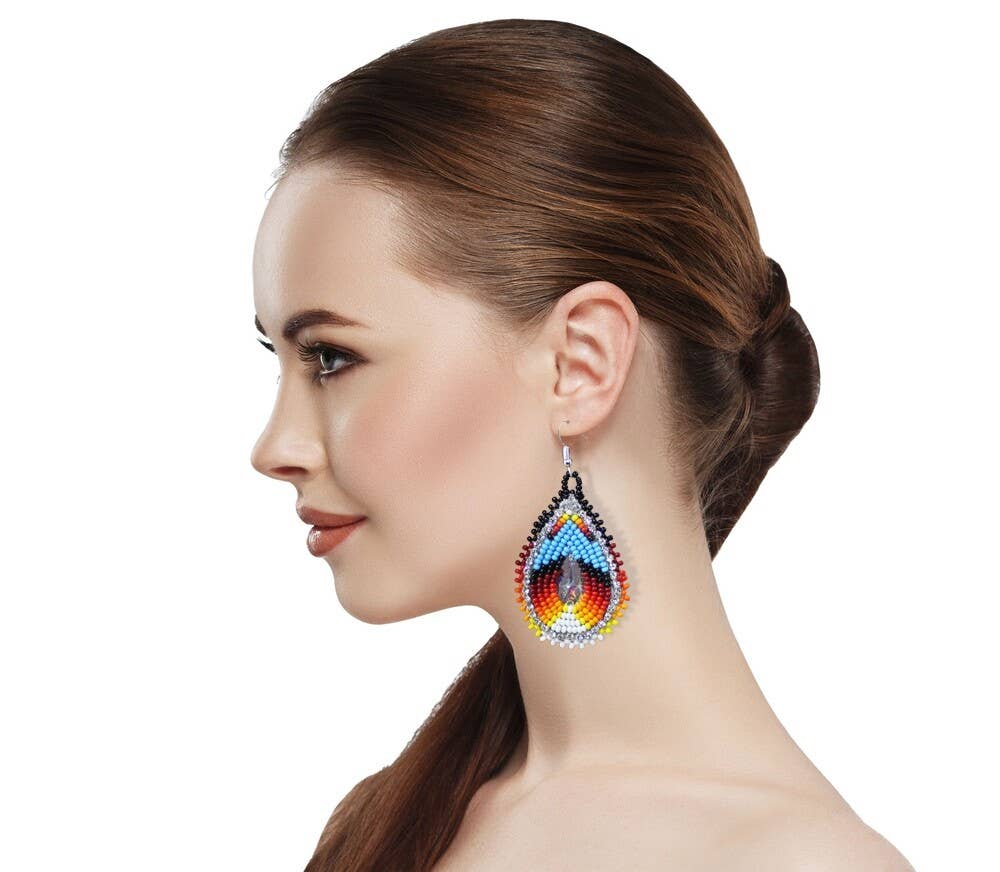 BEADS CORNER - Wholesale Dangle Earrings - Handmade Beaded Multi-Color Fashion Hook Earrings1