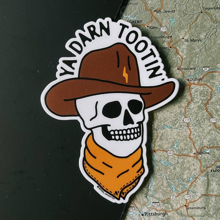 Darn tootin’ // sticker for wholesale by Hippie’s Daughter