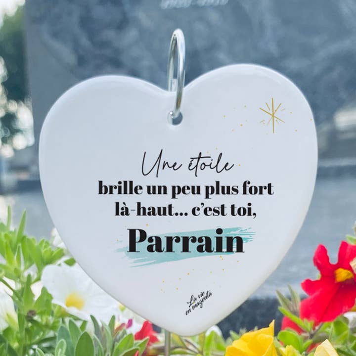 Corazón funerario decorativo de cerámica, recuerdo padrino para venta al por mayor de La vie en magenta