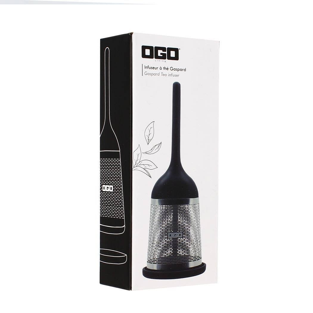 Ogo living - Venta al por mayor Colador/infusor - Infusor de té Gaspard de acero inoxidable con soporte de silicona1