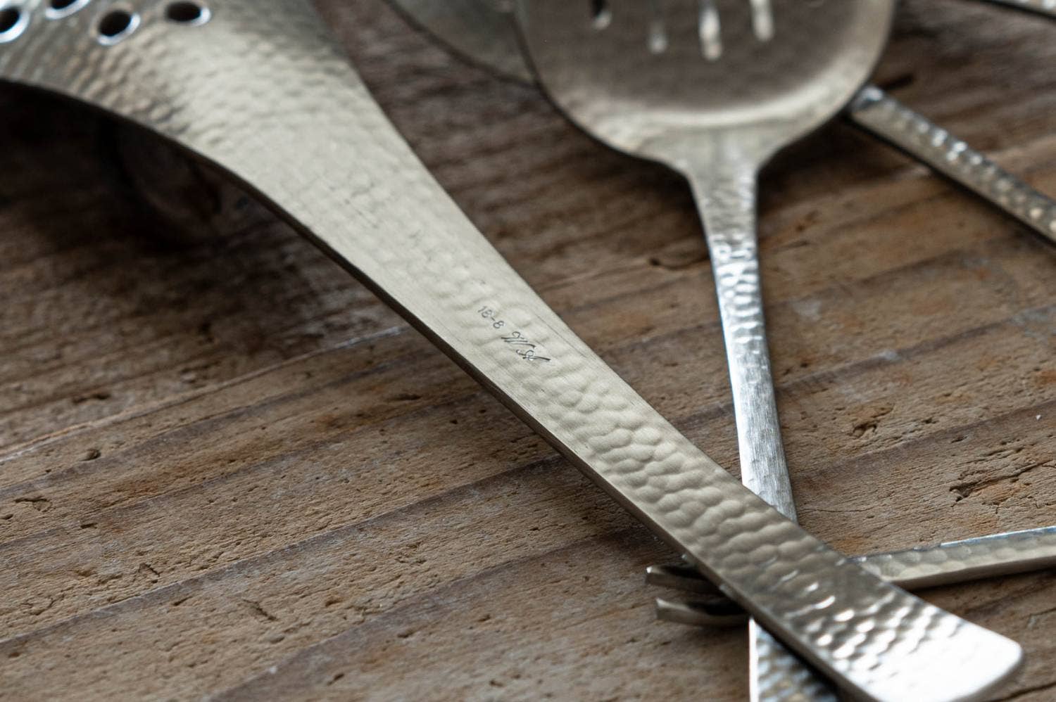 Yamani - Wholesale Serving Utensil - Japanese hammer eyes pattern cutlery yudofu spoon L6