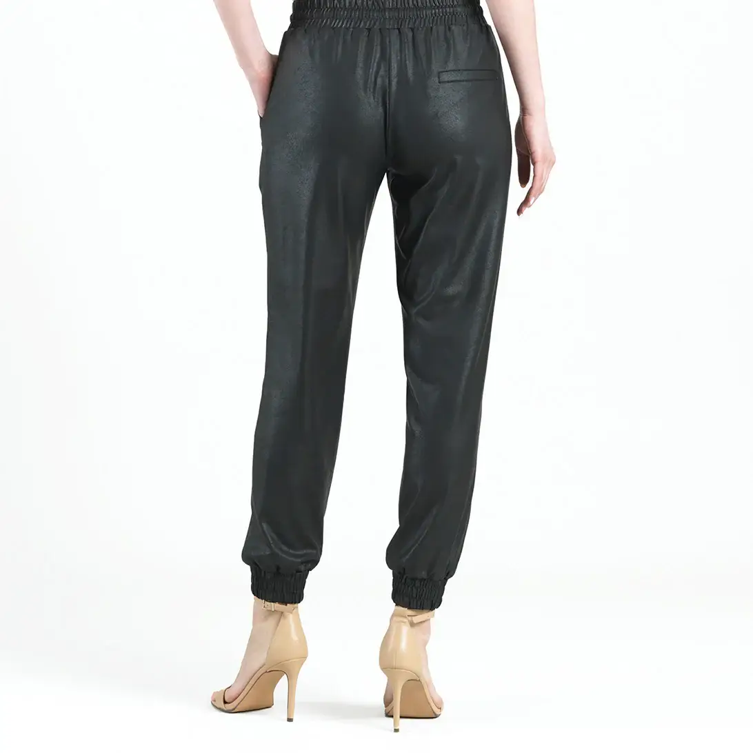 Black PT44L - Liquid Leather ™ Drawstring Jogger Pant for wholesale on Faire5