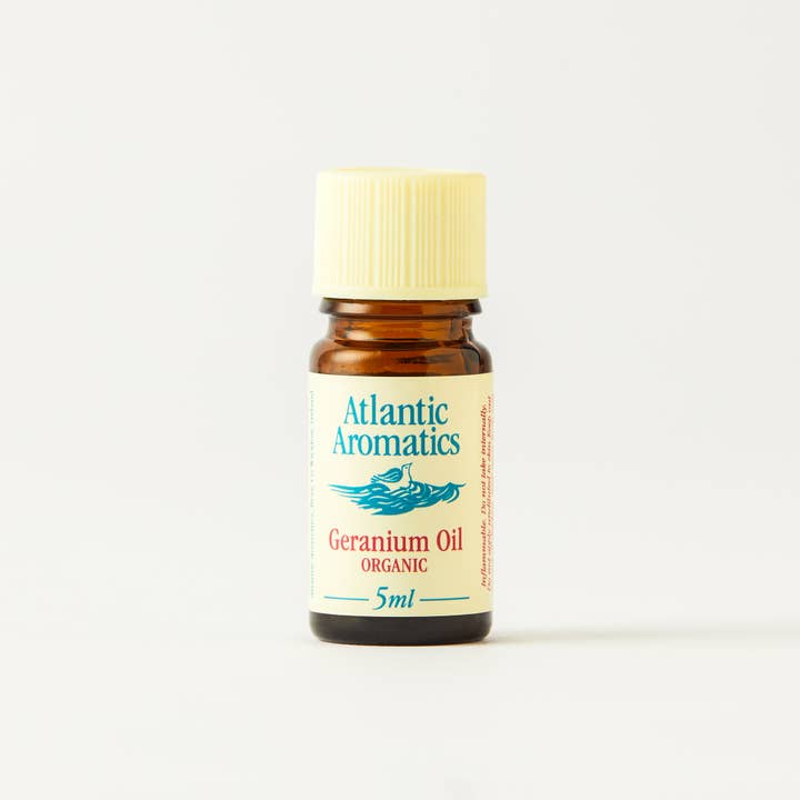 Huile essentielle biologique de géranium et de bourbon 5 ml pour la vente par Atlantic Aromatics