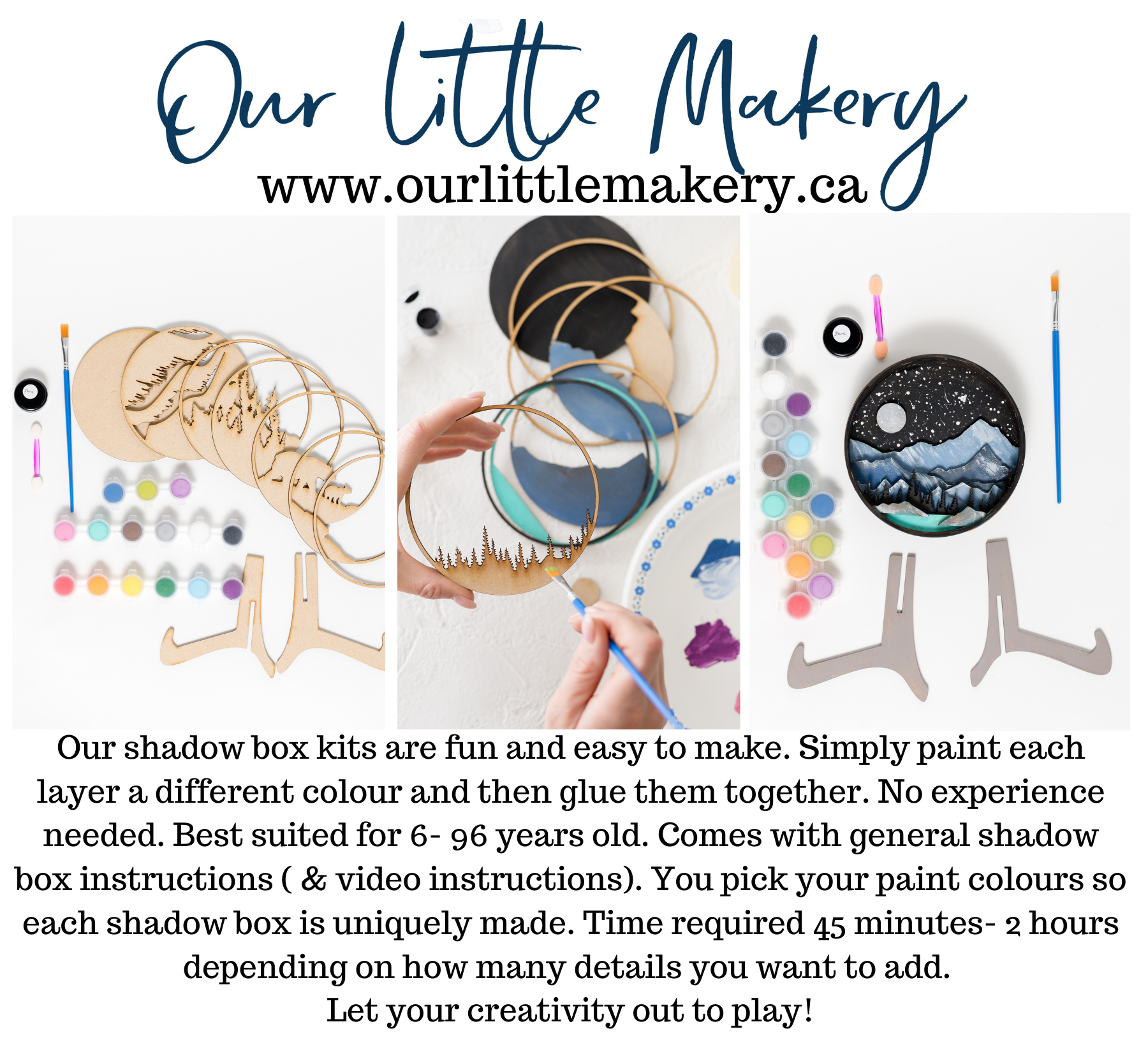Our Little Makery - Wholesale DIY Craft Kit - A Whale of a Tale Shadow Box Kit  5