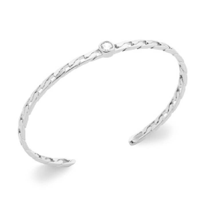 JewelryPrivate Label Kenna Armreif aus 925er Sterlingsilber, rhodiniert, Cubic Zirkonia für den Großhandel von Jewelry Private Label