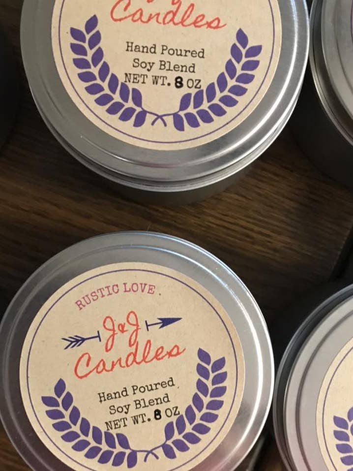 Hand poured candles for wholesale by J & J Candles