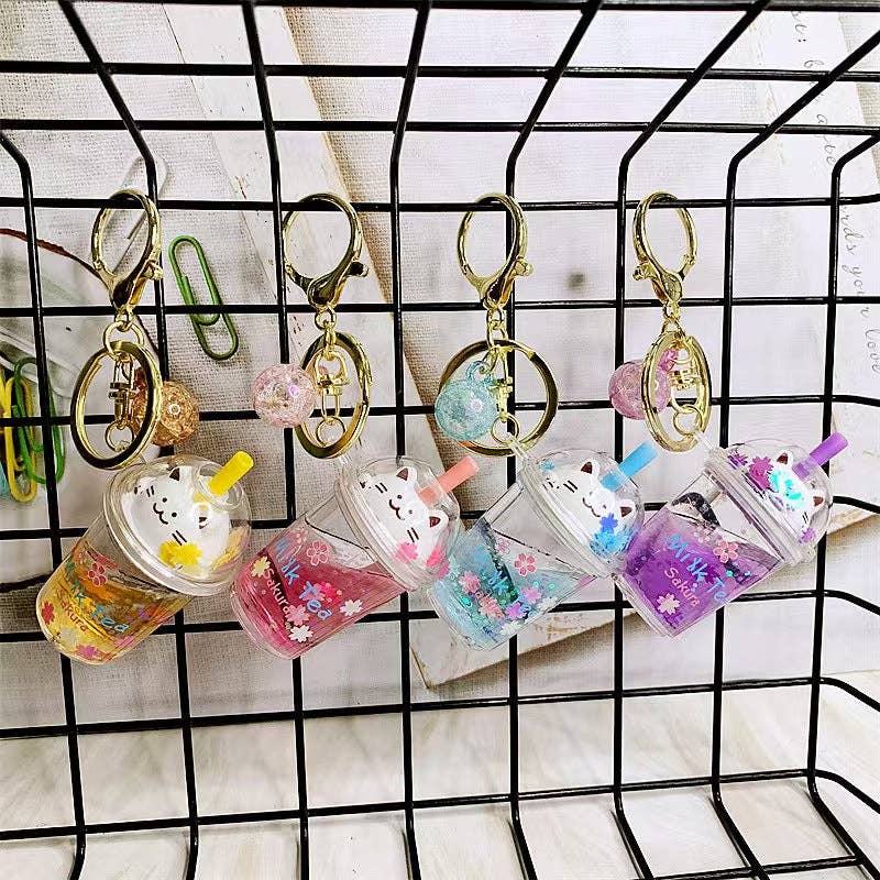 MINISUKI - Wholesale Keychain – Women's - Bubble tea cat keychain0