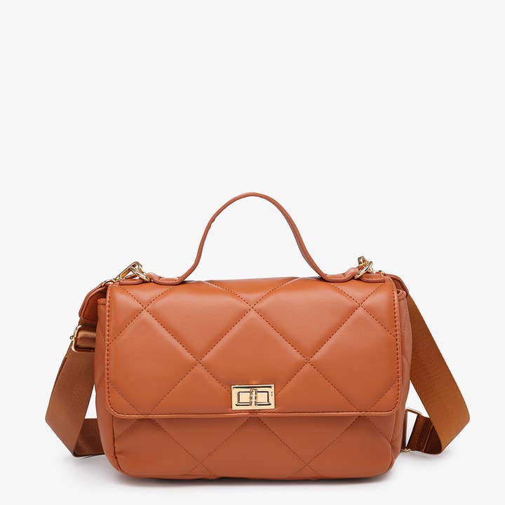 Jen & Co. - Wholesale Crossbody Bag - Women's - *SALE* EH2244 Harp Quilted Twist Lock Crossbody