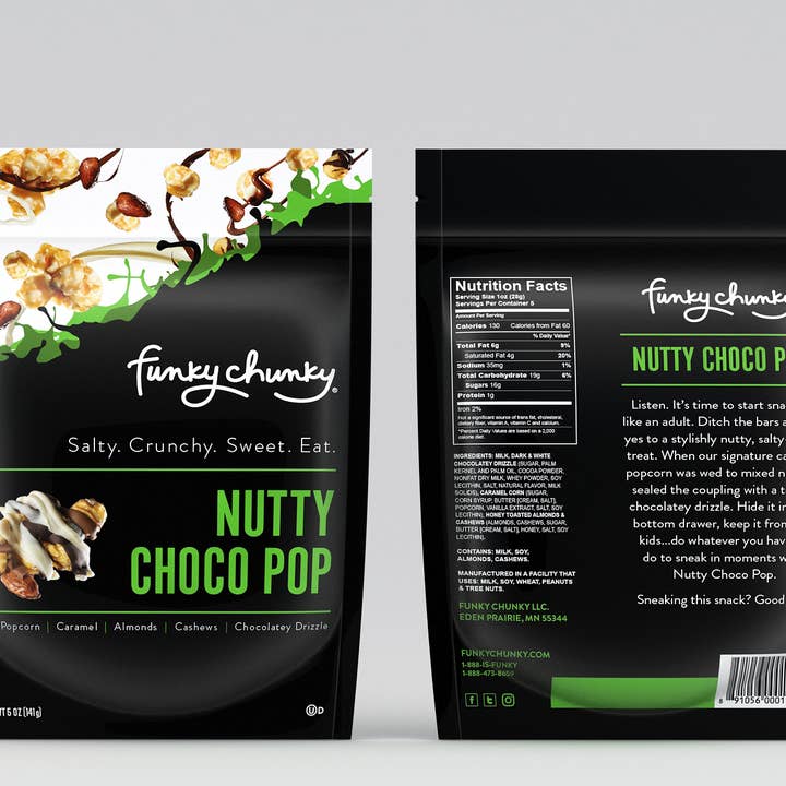 Funky Chunky - Wholesale Popcorn - Nutty Choco Pop | Caramel Corn Chocolate Popcorn | 5-ounce Bags3