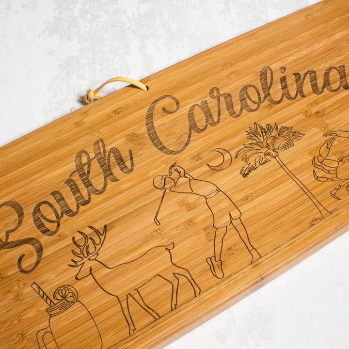 Totally Bamboo - Vendita all'ingrosso Taglieri per formaggio - Tagliere per salumi dello Stato della Carolina del Sud, 30" x 8,5"
