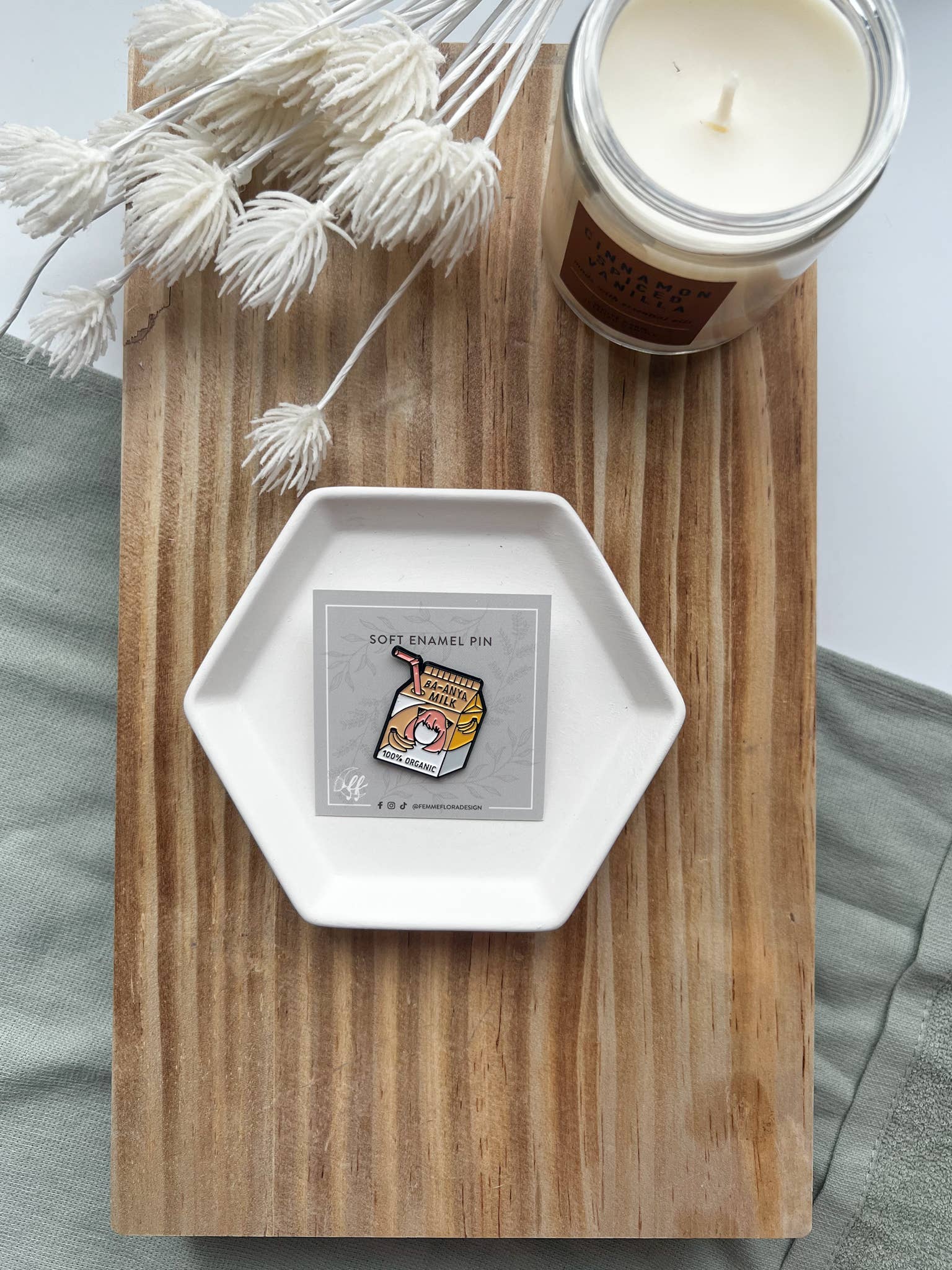 Femme Flora Design - Wholesale Lapel Pin/Button - Ba-Anya Milk Cute, Pastel SXF Soft Enamel Anime Pin2