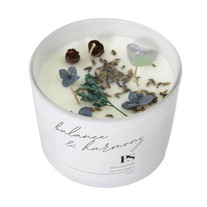 Candela con pietre preziose Balance & Harmony | Avventurina verde per la vendita all'ingrosso da parte di Positivity Shop