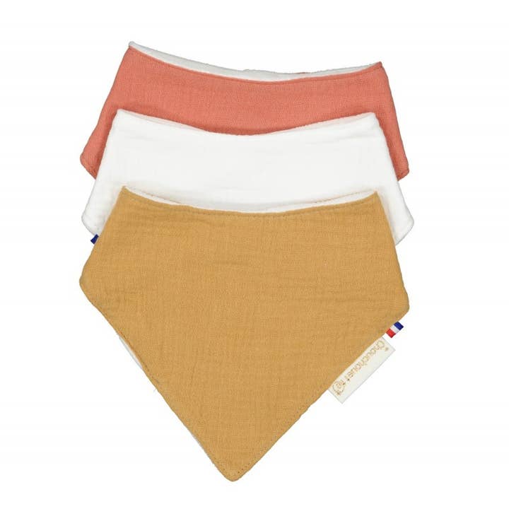 Lot de 3 bandanas Chantilly Blush et Caramel pour la vente par CHOUCHOUETTE