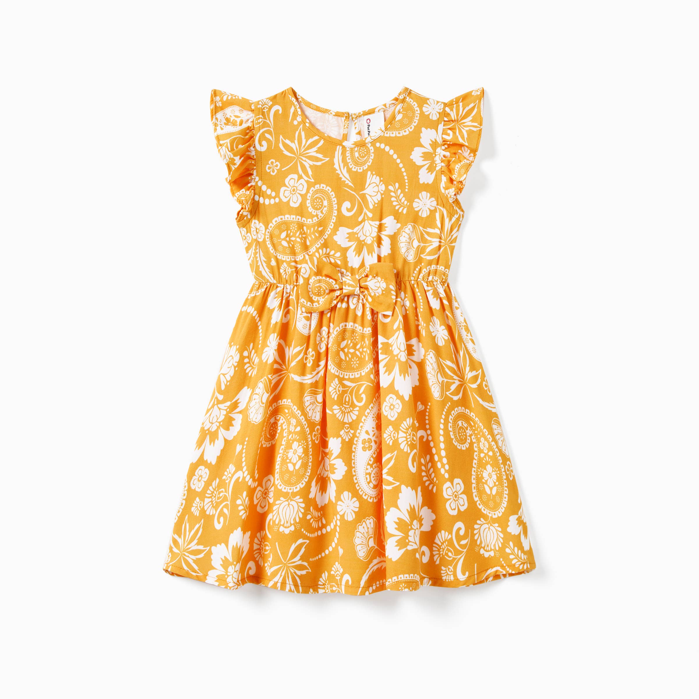 Giallo Maglietta a righe gialle abbinata per la famiglia PatPat & Vestito Paisley in vendita all'ingrosso su Faire15