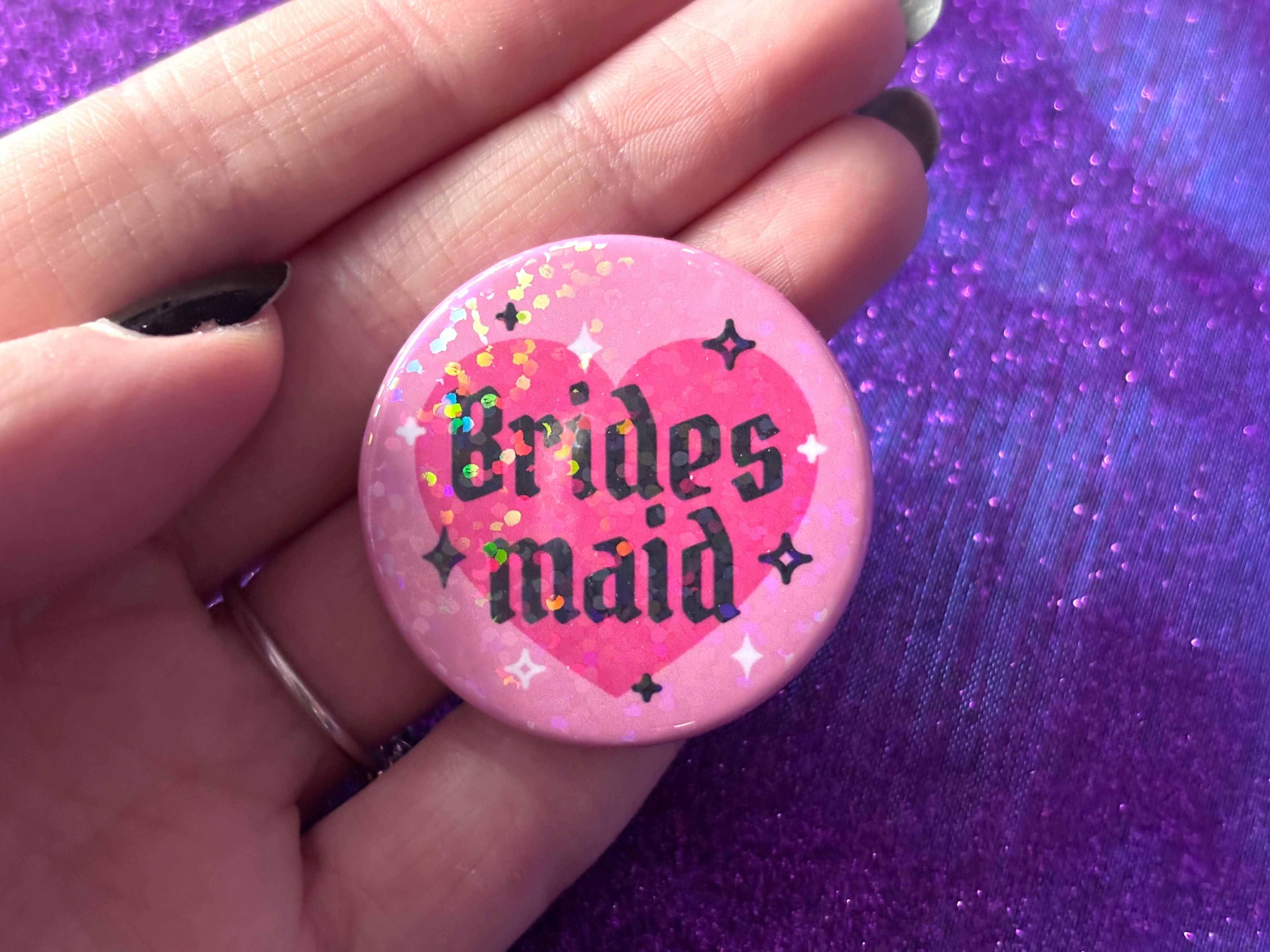 Magical Meow - Wholesale Lapel Pin/Button - Emo Goth Alternative Bridal Party Holographic Badges5