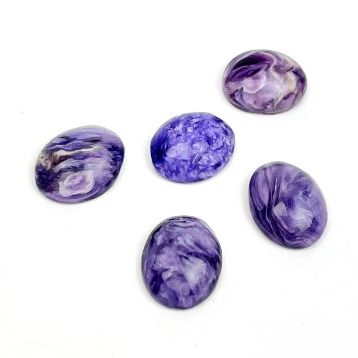 *Charoite Cabochons | 9-10mm for wholesale by Pelham Grayson Rose